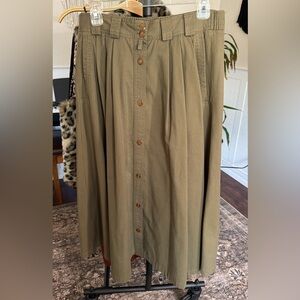 Vintage Silvercord Button up A-Line Olive Greens Womens Medium Skirt